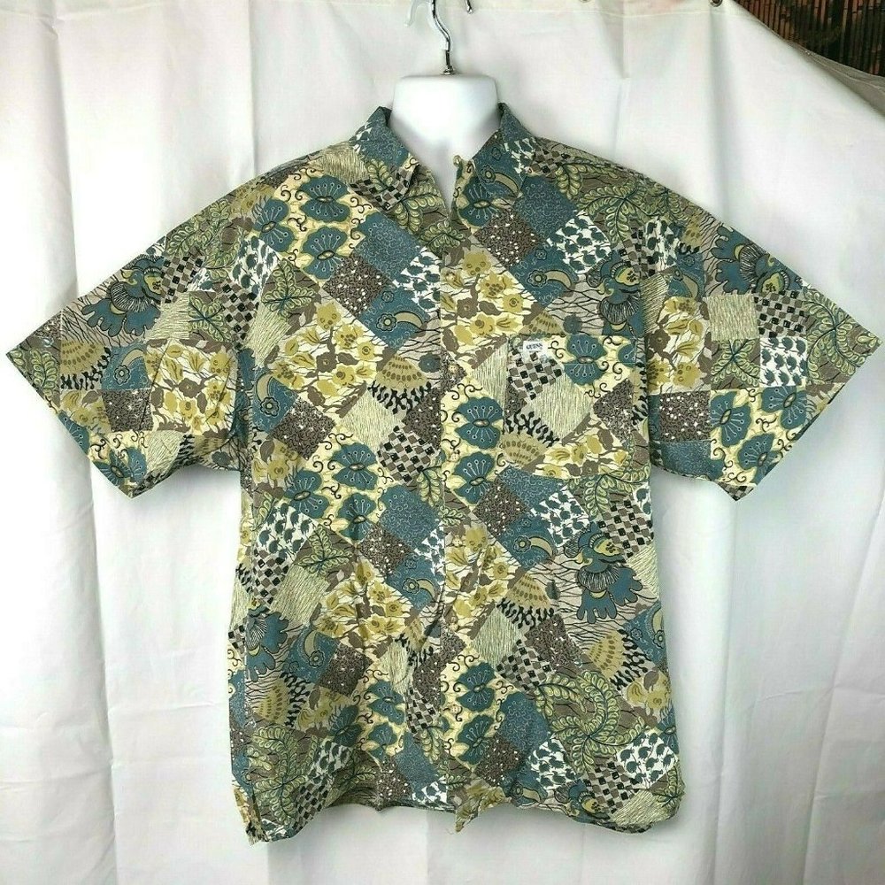 GUESS Patchwork Floral Vtg Oversized Camp Shirt - Picture 3 of 6